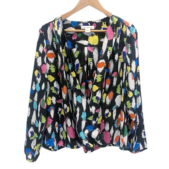 Liz Claiborne Tops - Vintage Liz Claiborne Wrap Front Long Sleeve Top Multi-Color, Women's Size Large